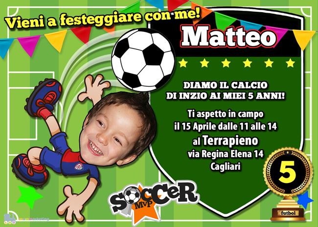 Festa A Tema Calcio Invito Mammarketing